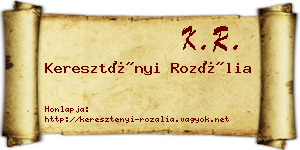 Keresztényi Rozália névjegykártya