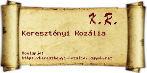 Keresztényi Rozália névjegykártya